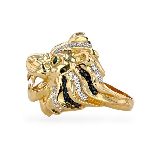 Yellow Gold 10k Lion men ring Online