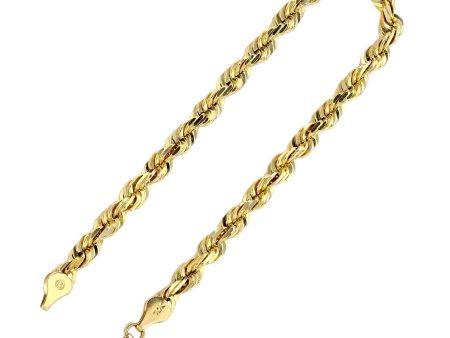 Yellow 10k gold solid rope man bracelet - 226839 For Cheap