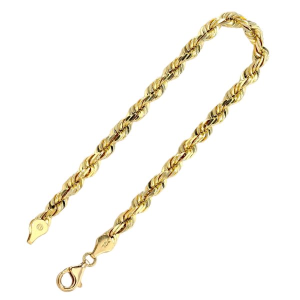 Yellow 10k gold solid rope man bracelet - 226839 For Cheap