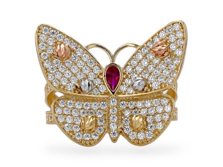 Yellow gold 14k butterfly ring Fashion