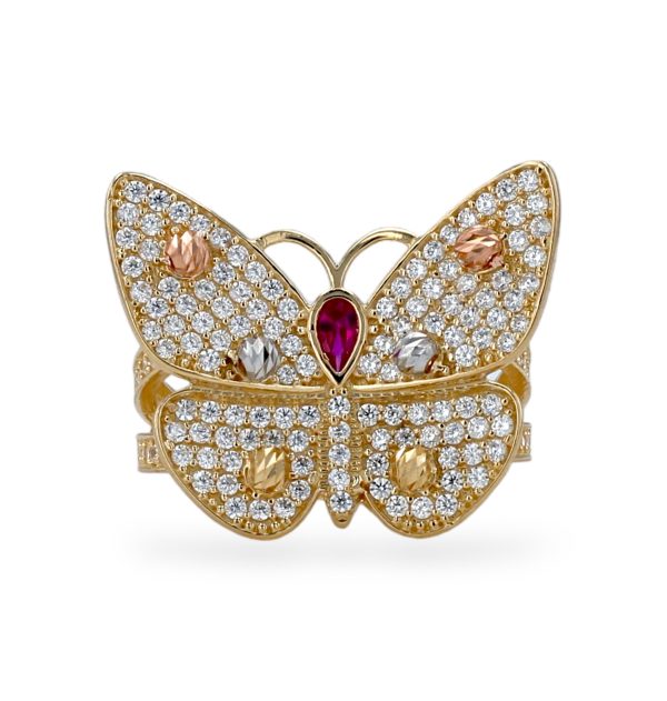 Yellow gold 14k butterfly ring Fashion