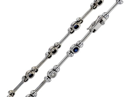 White 14k gold solid sapphire and diamonds lady bracelet Online now