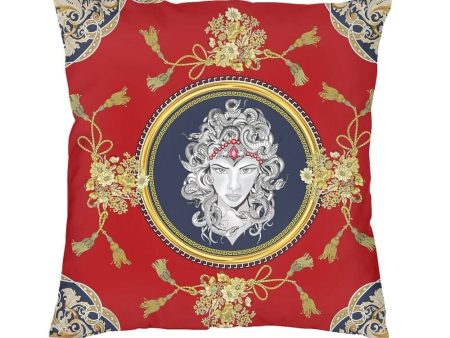 Versace Style Decorative Luxury Velvet Pillowcases With Golden Print Fashion