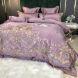 Royal Style  Embroidery Cotton Luxury Pink Soft Smooth Duvet Cover Bedspread Bedding Set With Pillow Covers Sale