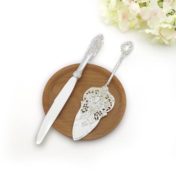 Beutiful Laxury Bride and Groom British Court Silver-Plated  Cake Knife and Cake Shovel Set Online