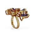 Yellow 14k Bonsai tanzanite sapphire and diamonds ring-227909 For Sale