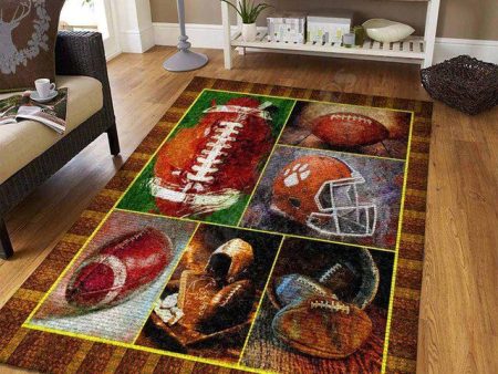 Football Memorabilia Modern Luxury Non-Slip Stain Resistant Area Rug Carpet on Sale