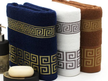 Versace style High Quality Cotton Super Absorbent Embroidered Luxury Bath Towels Fashion