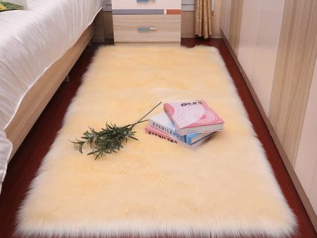 Luxury Super Soft Faux Sheepskin Fur Bage Area Rugs for Bedside Floor Mat Plush Sofa Cover Seat Pad for Bedroom Supply