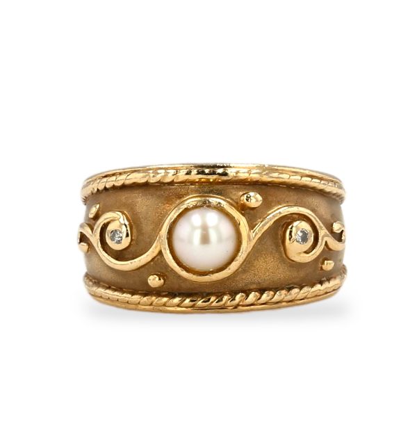 Yellow Gold 14k Pearl Ring Supply