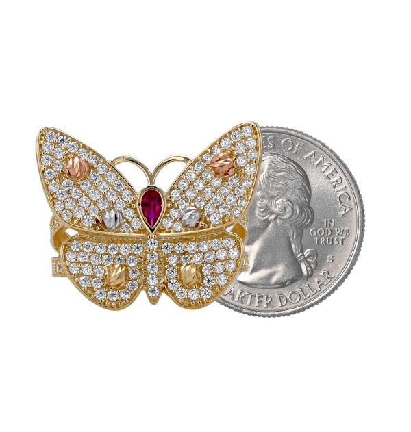 Yellow gold 14k butterfly ring Fashion