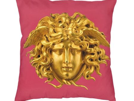 Versace Style Decorative Luxury Velvet Pillowcases Gold and Red Print Sale