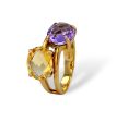 Yellow gold 14k color stone lady ring Cheap