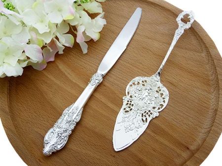 Beutiful Laxury Bride and Groom British Court Silver-Plated  Cake Knife and Cake Shovel Set Online