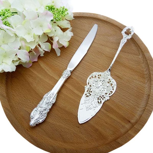 Beutiful Laxury Bride and Groom British Court Silver-Plated  Cake Knife and Cake Shovel Set Online