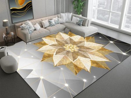 Morning Glory Modern Luxury Geometric Design Polyester Indoor Area Rug Carpet Sale