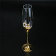 Elegant Unique Custom Made Infinity Double Hearts Wedding Led Free Crystal Champagne Wine Glasses Set of Two on Sale