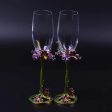 Exquisite Unique Custom Made Wedding Led Free Crystal Champagne Wine Glasses Set of Two Fashion