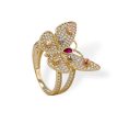 Yellow gold 14k butterfly ring Fashion