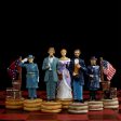 Collectible Hand-Painted 32 Pcs Chess Set American Civil War.Please Choose your Chessboard on Sale