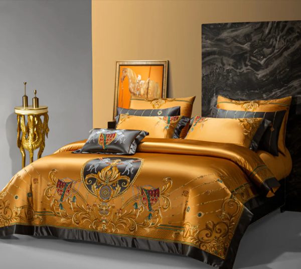 Luxury Spanish Royal Palace Style Egyptian Cotton Duvet Bedding Set with Embroidery Online