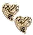 Yellow gold 10k poof heart earrings Cheap