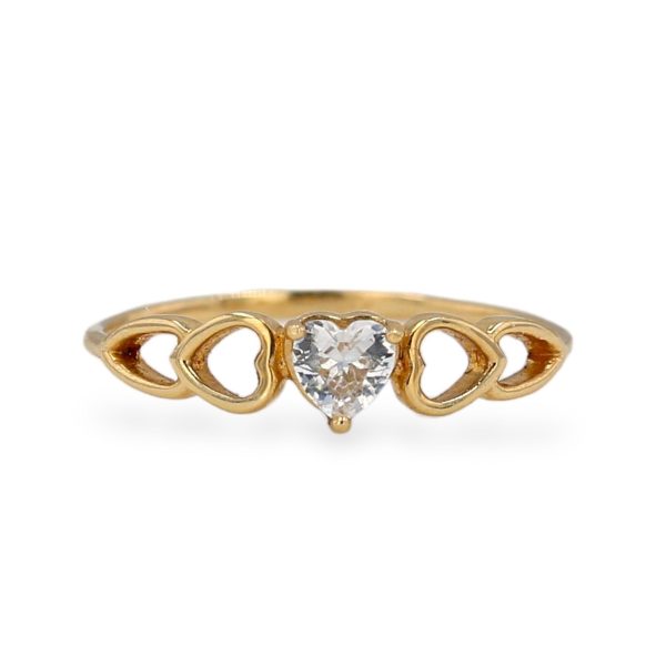 Yellow gold 18k hearts ring Sale