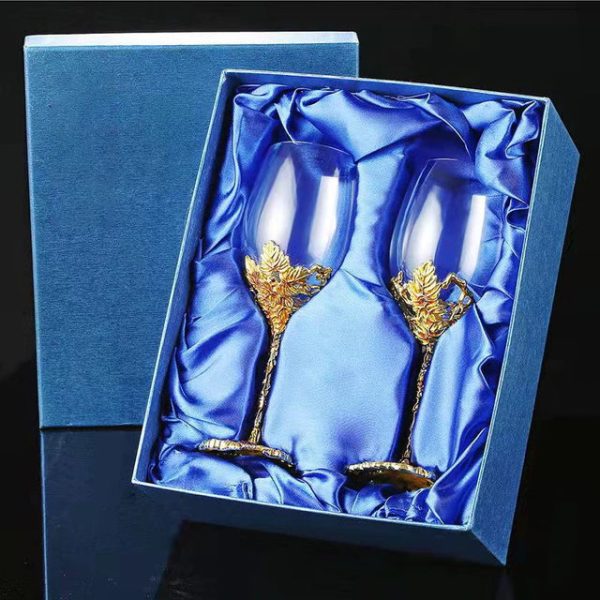 Elegant Custom Made Enamel Led Free Crystal Goblets Wine Glasses Comes With Beutiful Gift Box Online