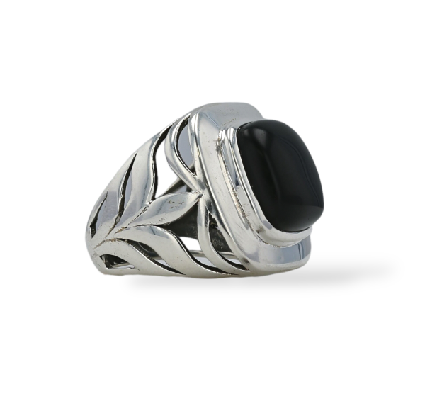 silver floral 925 piedra onyx Sale