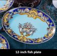 Luxury European Royal Style Blue Ocean Hand Made Fine Porcelain Dinner Set For 10 Person Fashion