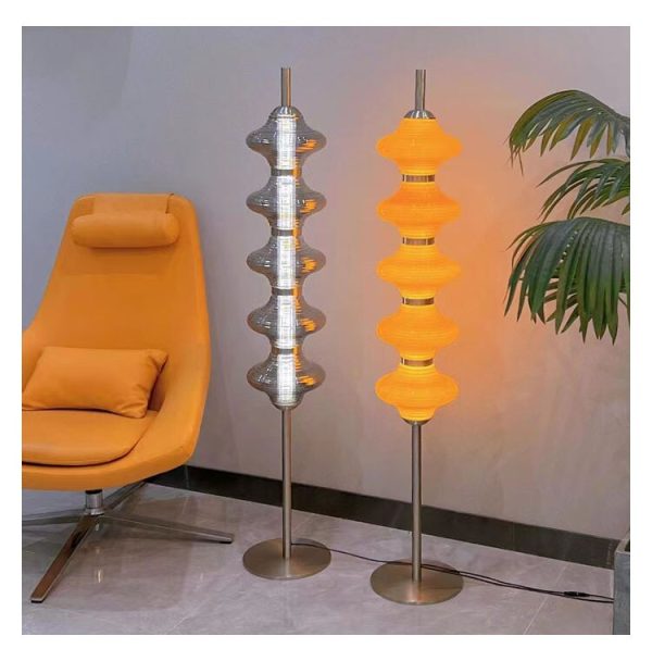 Modern Sculptural Floor Lamp Comes with Three Different Lamp Shades. Discount