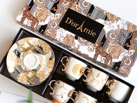 French Style Dior Amie Cofee and Tea Luxury Porcelain 24 arat Gold Plated Set Online now