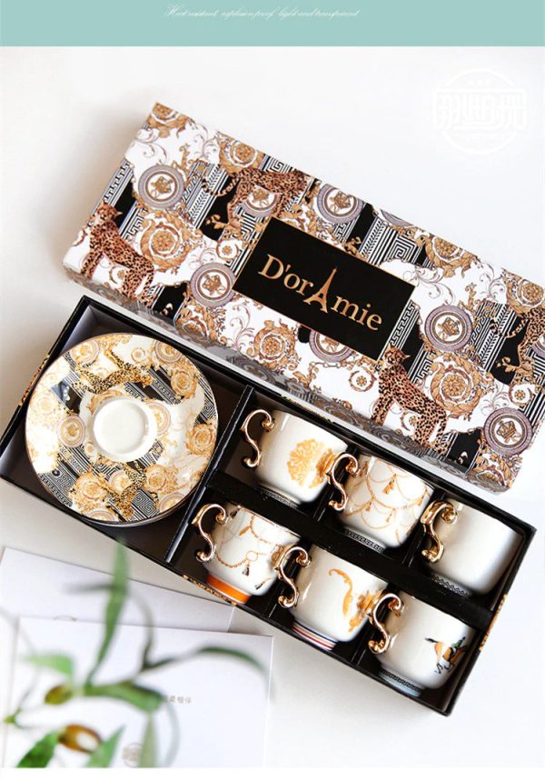 French Style Dior Amie Cofee and Tea Luxury Porcelain 24 arat Gold Plated Set Online now