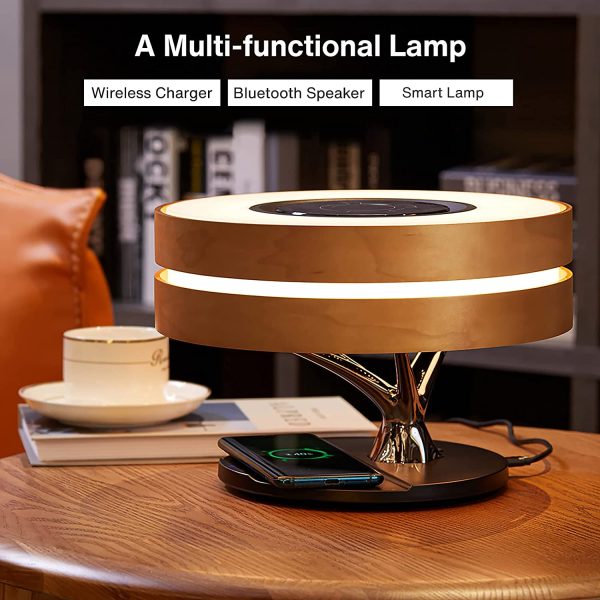 Modern Art Deco Table Lamp Tree of Life Round Shape Smart Touch Wireless Bluetooth Speakers and Charging Pad Sale