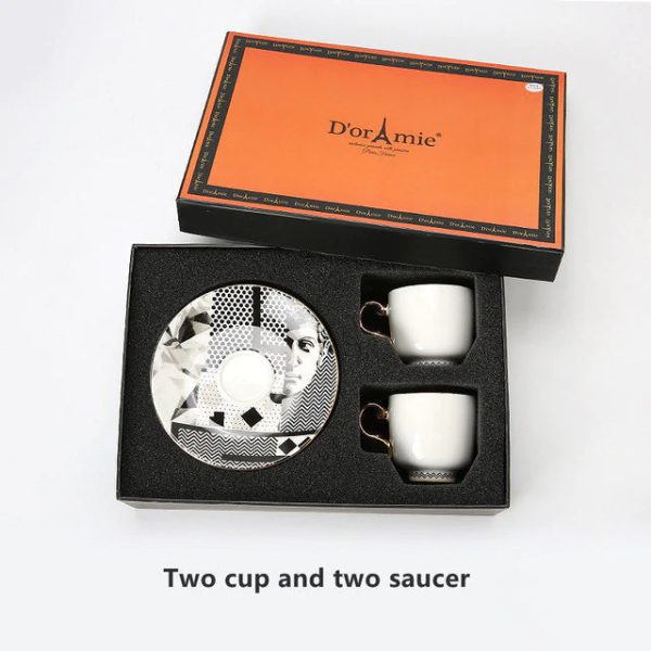 French Style Dior Amie Cofee and Tea Luxury Porcelain 24 arat Gold Plated Set Online now