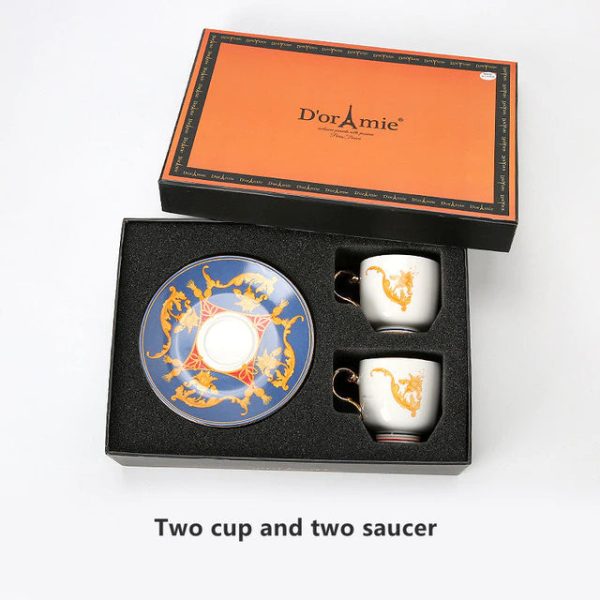 French Style Dior Amie Cofee and Tea Luxury Porcelain 24 arat Gold Plated Set Online now