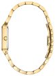 Bulova Quadra Gold Dial Diamond Rectangular Steel Watch on Sale