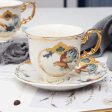 Vintage Style Coffee and Tea Cups Made From Fine Porcelain 24 Karat Gold Plated Sale