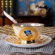 Porcelain Coffee or Tea Cup Gold Plated Legends of Egypt with Saucer and Spoon 24 Karat Gold Plated For Discount