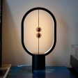 Unique Magnetic Design Clock  Sculpture Tabletop LED Lamp With Round Base Fashion