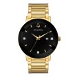 Bulova Futuro Men Gold Diamond Black Dial Modern Watch Online Hot Sale