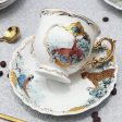 Vintage Style Coffee and Tea Cups Made From Fine Porcelain 24 Karat Gold Plated Sale