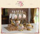 Royal Court Cofee and Tea Luxury Porcelain Set With 24K Gold Plated For Six with Spoons Fashion