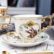 Vintage Style Coffee and Tea Cups Made From Fine Porcelain 24 Karat Gold Plated Sale