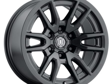 ICON Vector 6 17x8.5 6x5.5 25mm Offset 5.75in BS 95.1mm Bore Satin Black Wheel Online now