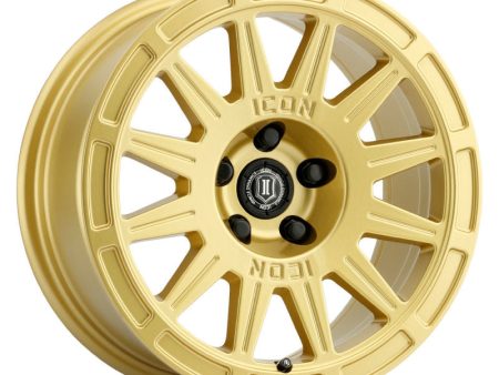 ICON Ricochet 17x8 5x4.5 38mm Offset 6in BS - Gloss Gold Wheel Hot on Sale