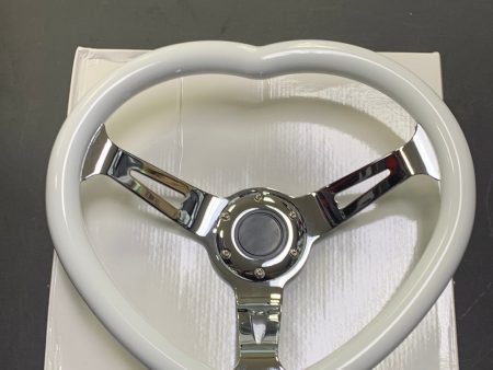 White Heart Shape Steering Wheel For Sale