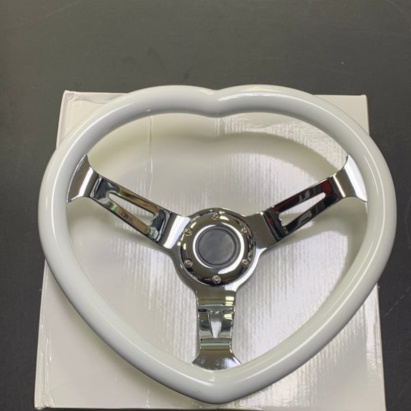 White Heart Shape Steering Wheel For Sale